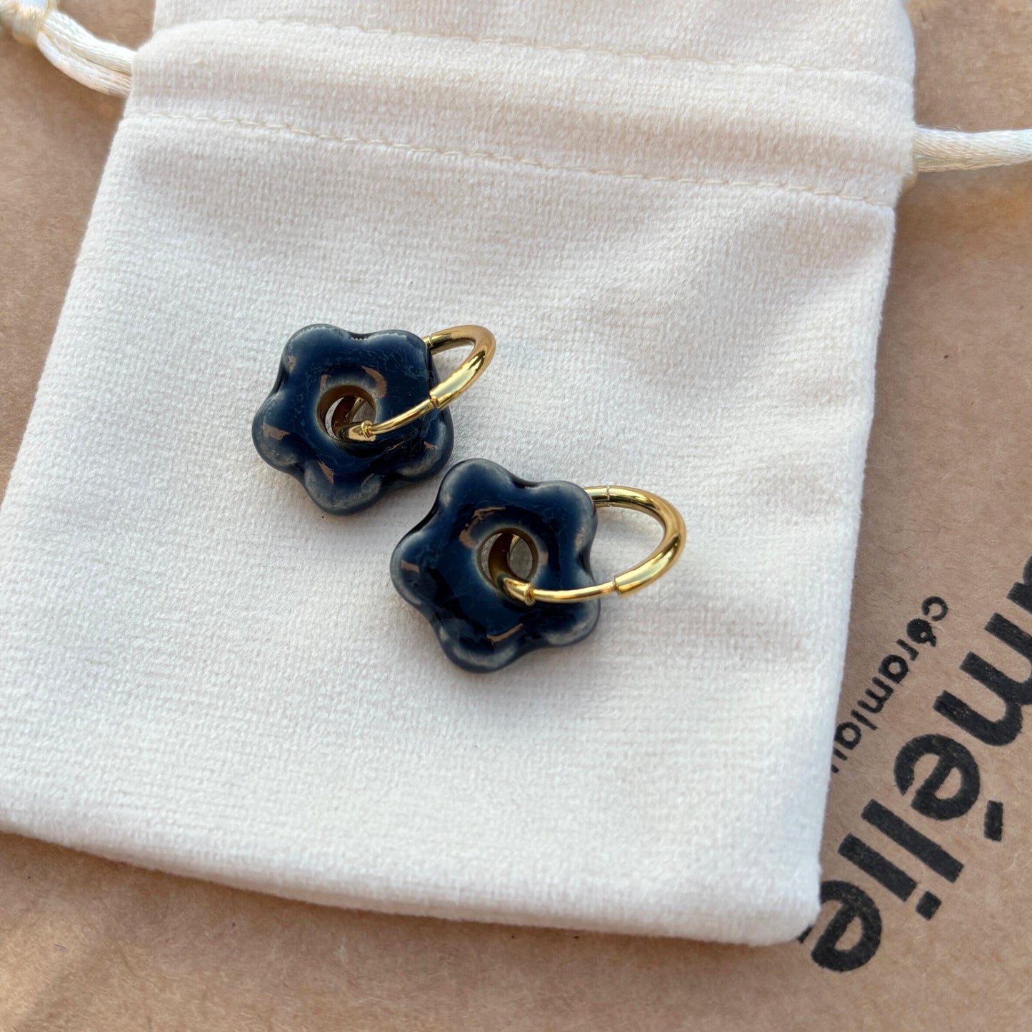 Boucles d'oreilles fleurs en céramique Amélie Floch