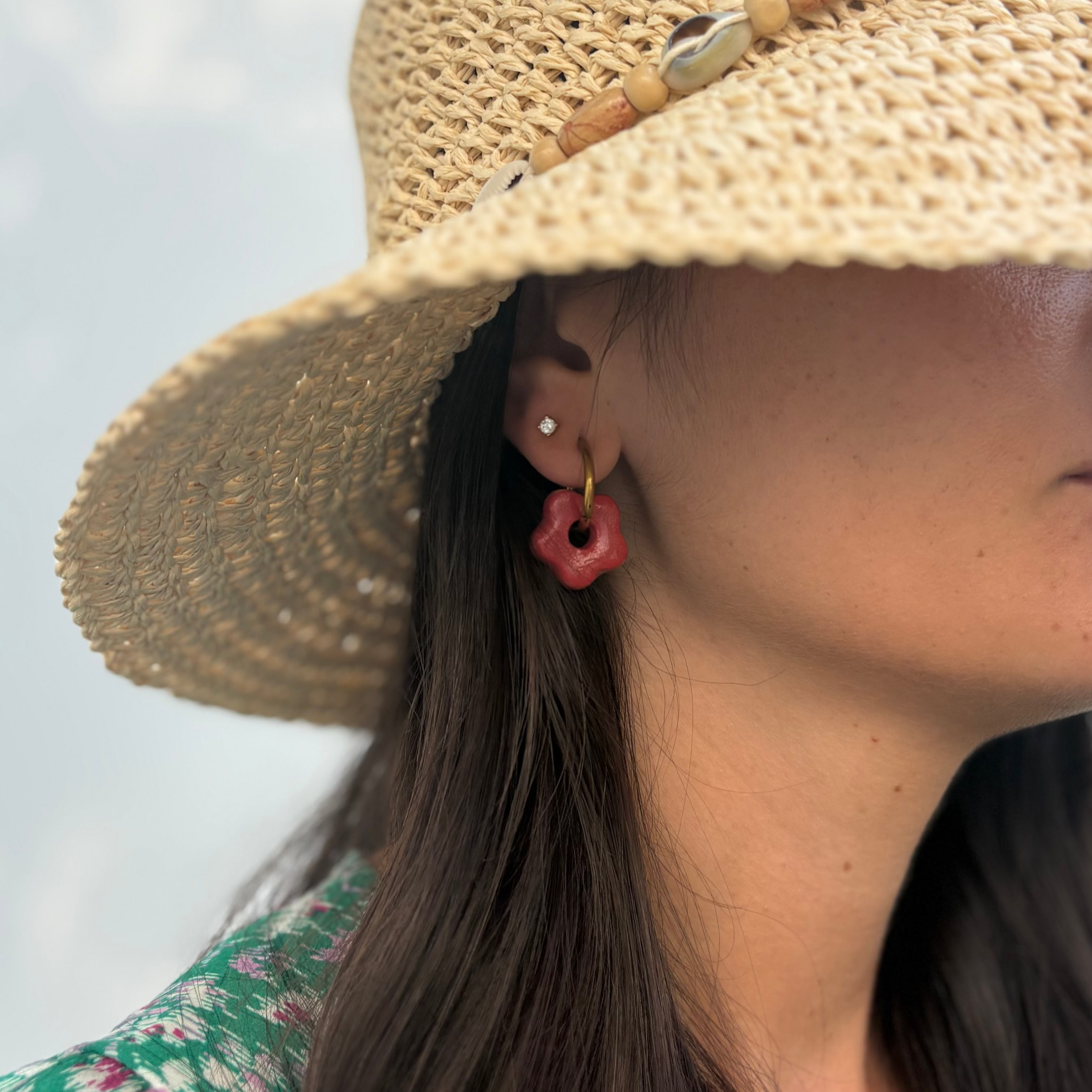 Boucles d'oreilles fleurs en céramique Amélie Floch