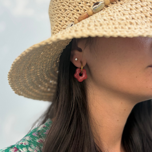 Boucles d'oreilles fleurs en céramique Amélie Floch