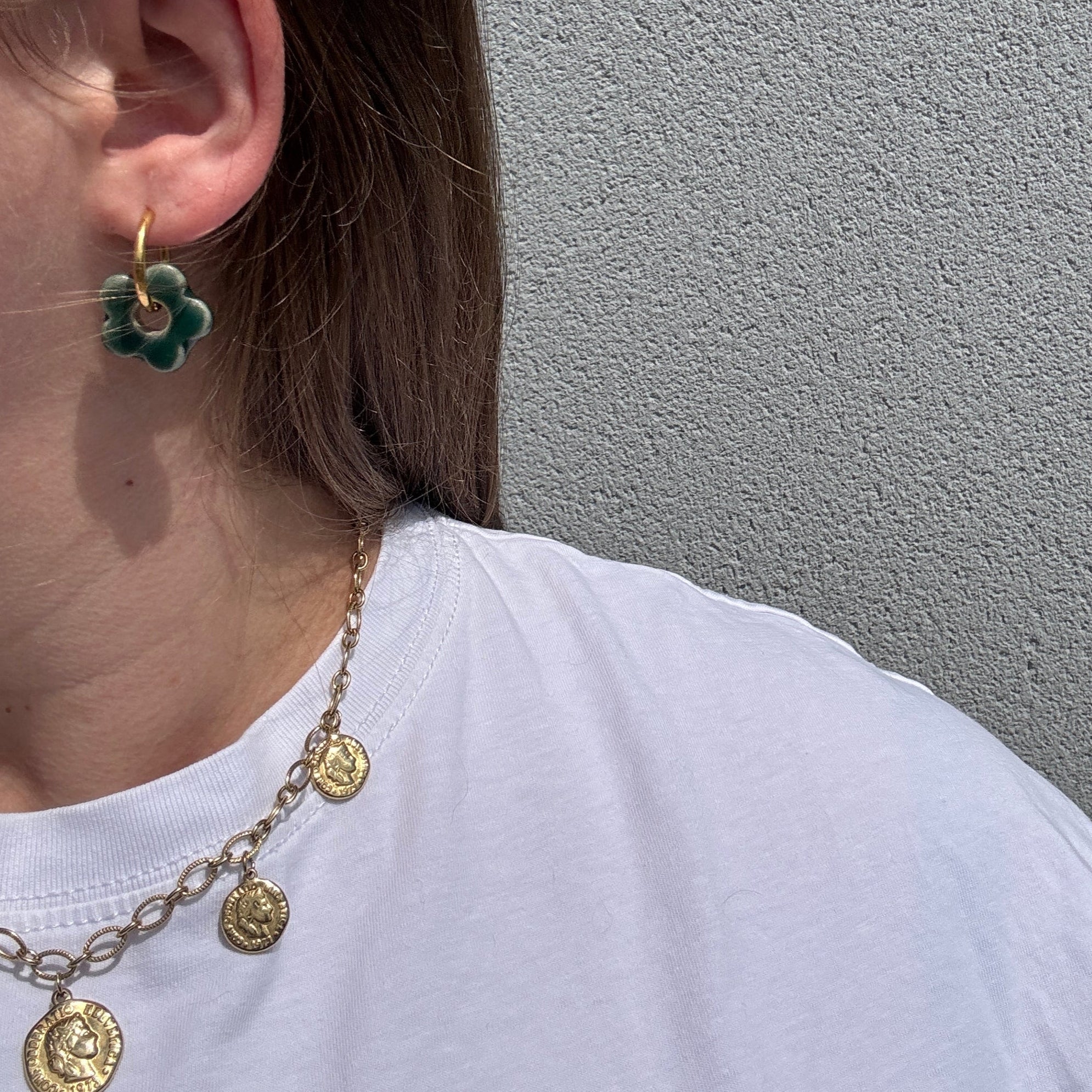Boucles d'oreilles fleurs en céramique Amélie Floch