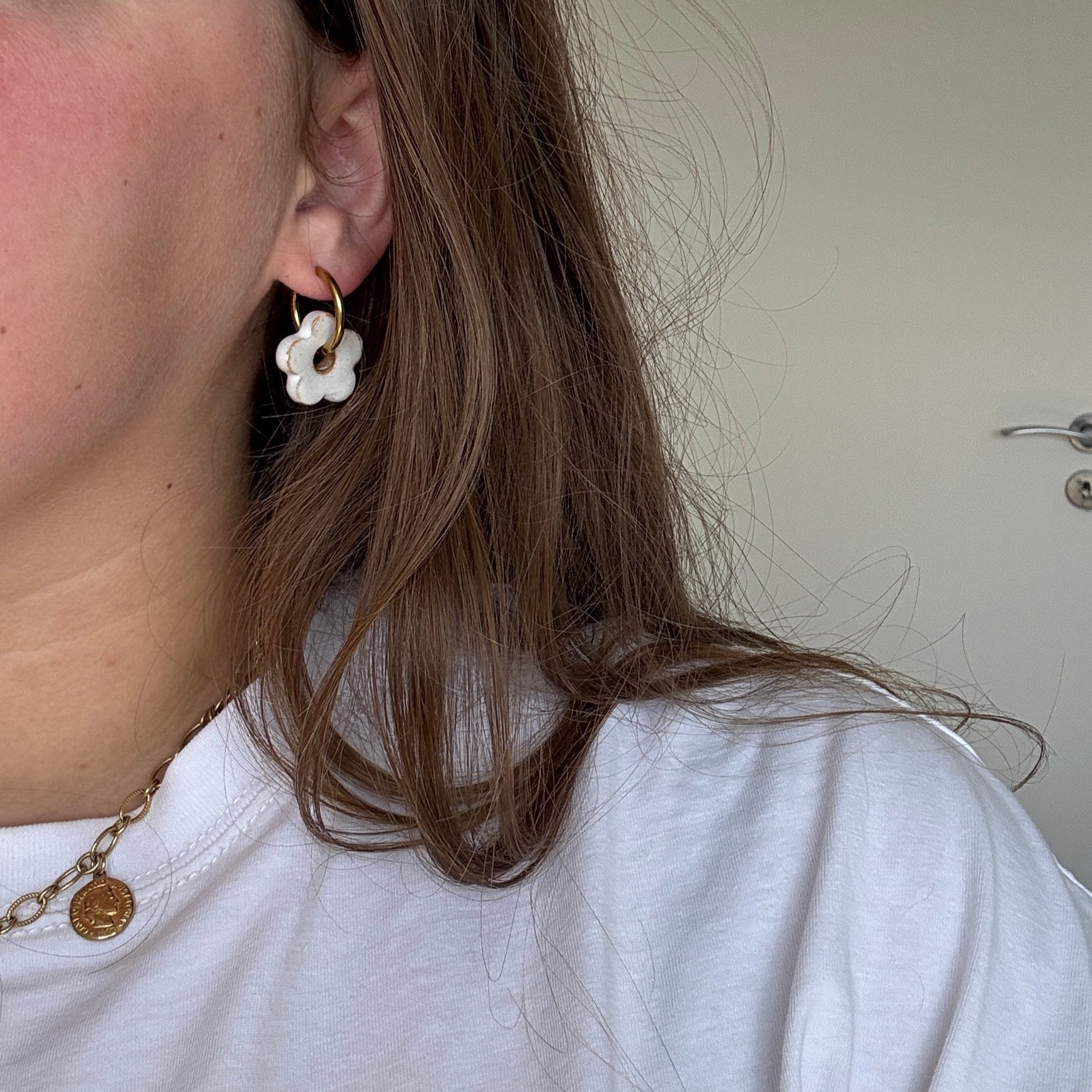 Boucle d'oreilles fleurs en céramique Amélie Floch