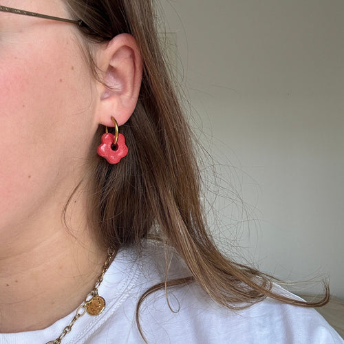 Boucle d'oreilles fleurs en céramique Amélie Floch