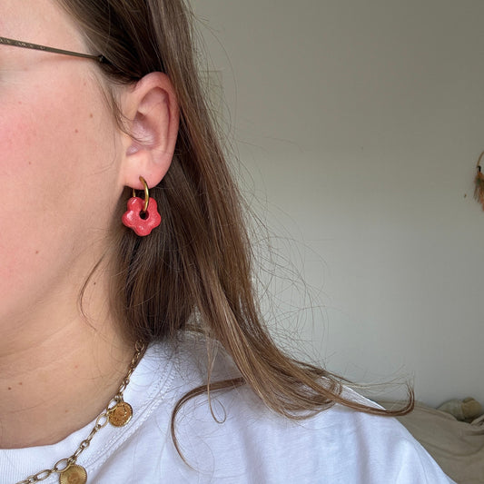 Boucle d'oreilles fleurs en céramique Amélie Floch