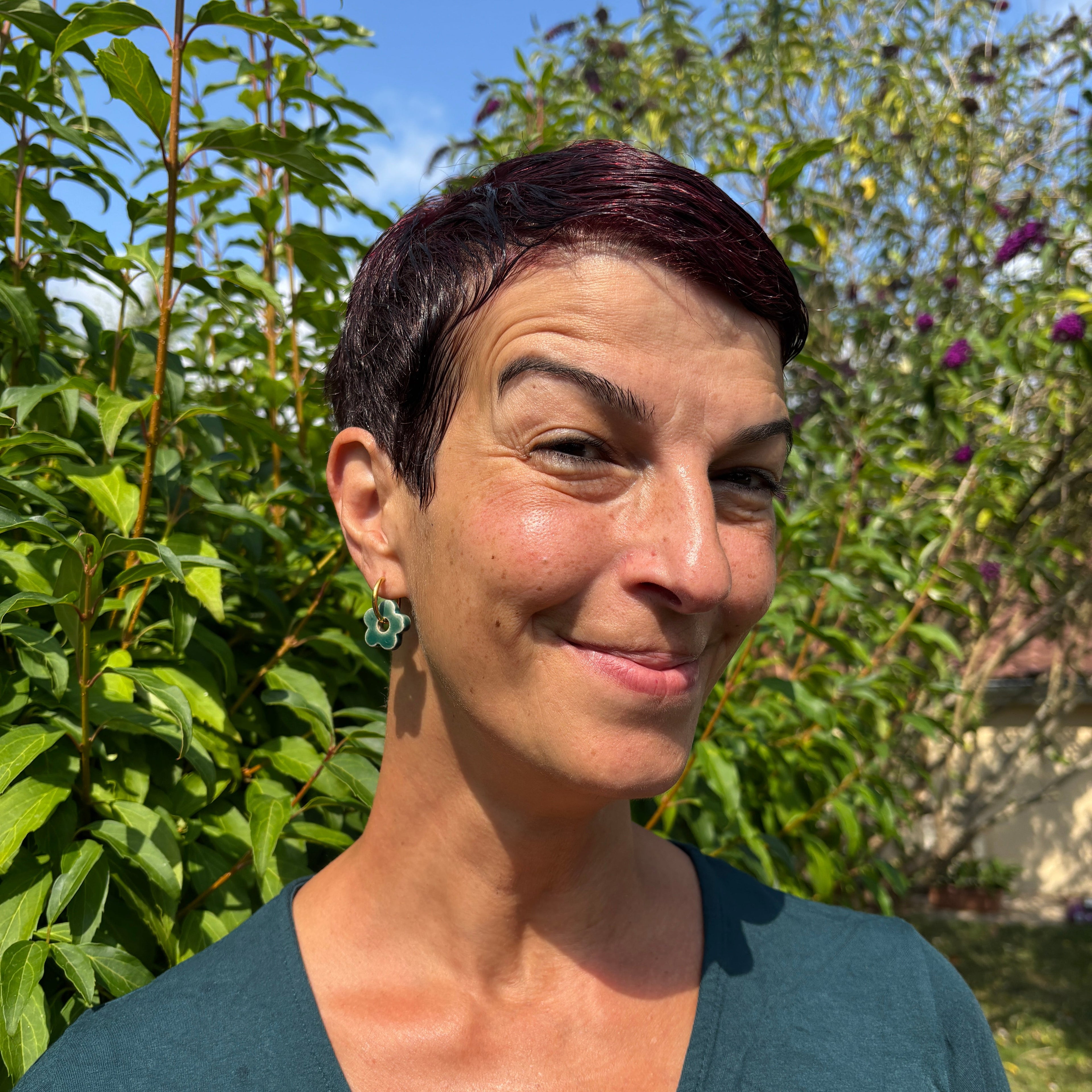 Boucle d'oreilles fleurs en céramique Amélie Floch