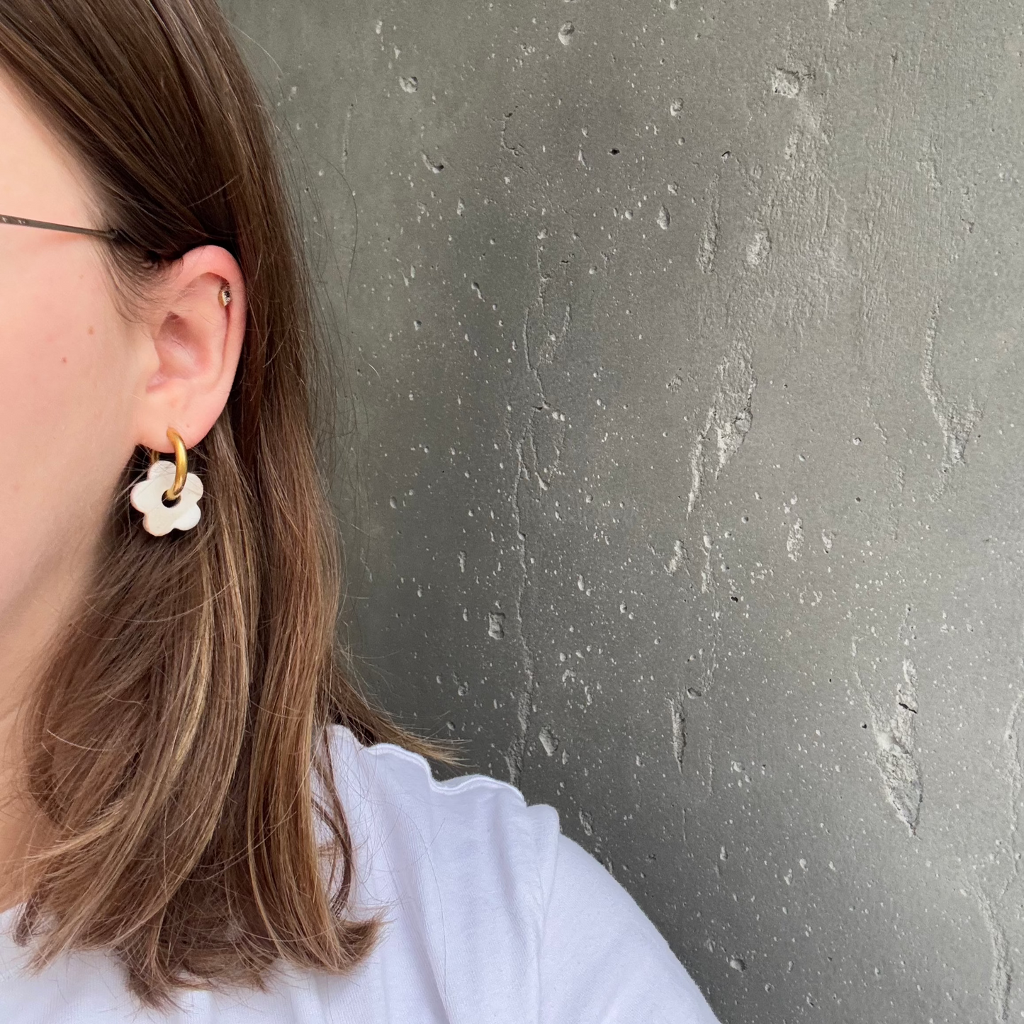 Boucle d'oreilles fleurs en céramique Amélie Floch