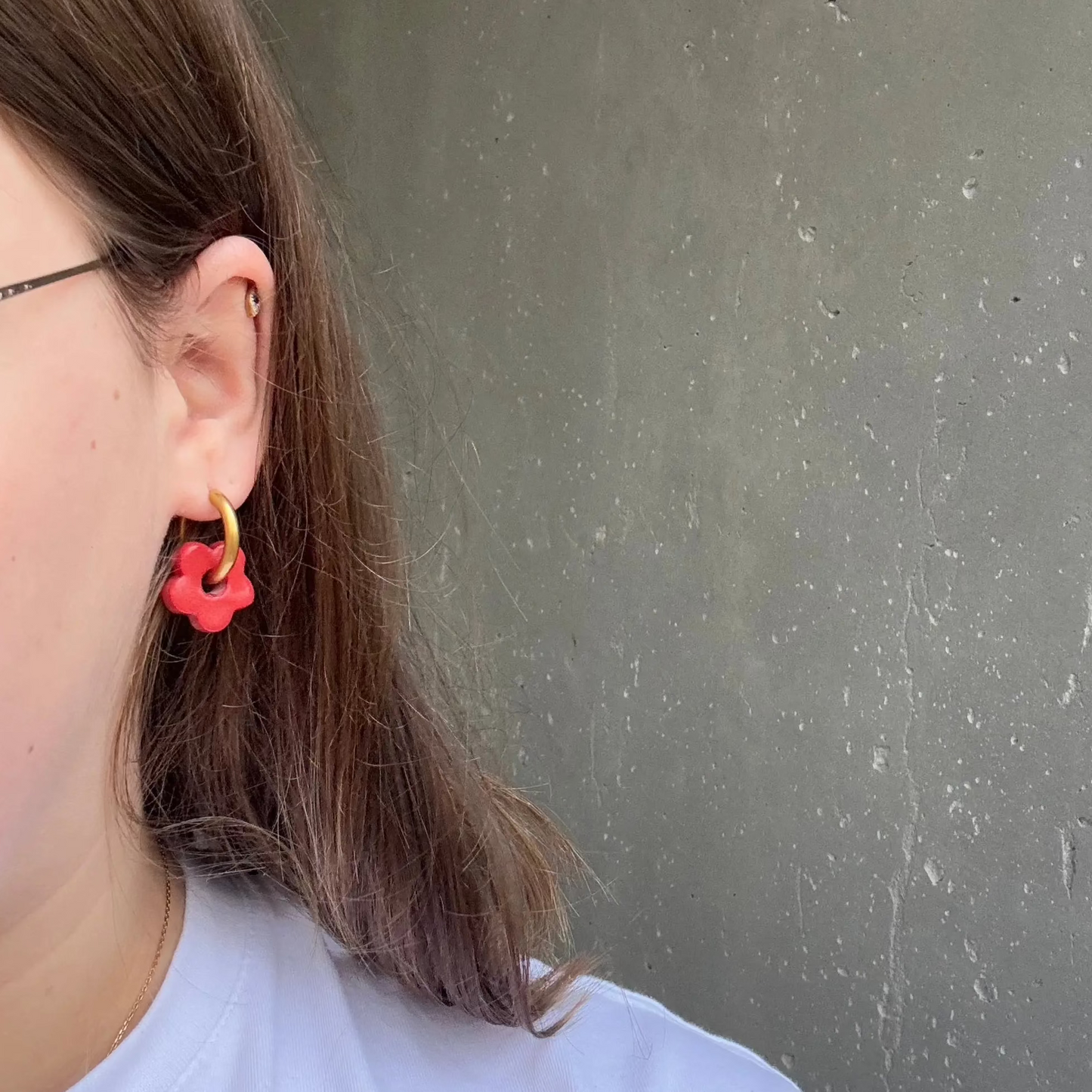 Boucle d'oreilles fleurs en céramique Amélie Floch