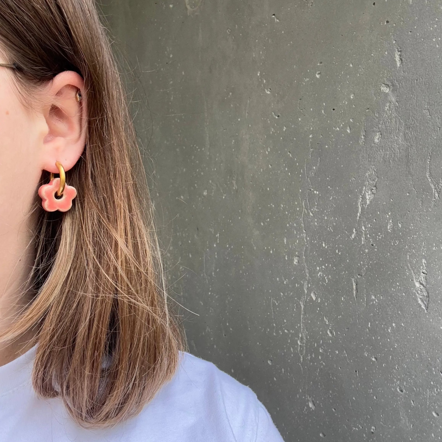 Boucle d'oreilles fleurs en céramique Amélie Floch