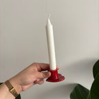 Bougeoir rouge, en forme de cœur en céramique